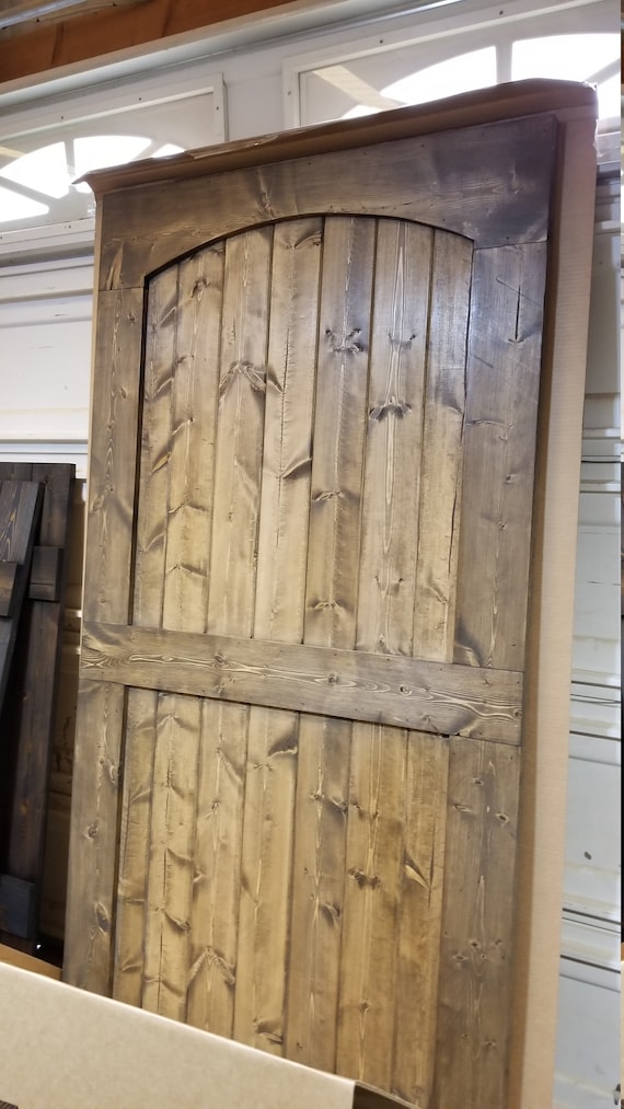 Arched Mid Bar Barn Door Sliding Wood Door Barn Door Hardware Available Farmhouse Rustic Interior Barn Door Knotty Pine Barn Door