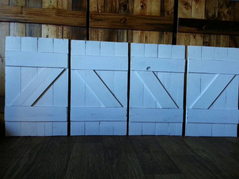 Z Bar Rustic Wood Shutters 24 Decorative Shutters Etsy