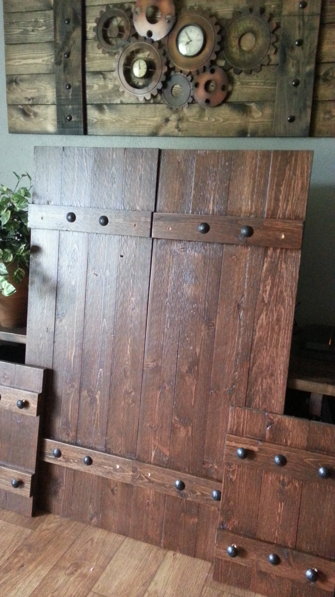 RUSTIC wood shutters 60 Primitive shutters Handmade Farmhouse