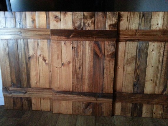 Rustic Wood King Headboard Shutter Set Decorative Headboard Shutters Interior Shutters Wide Shutters Wooden Headboard Farmhouse