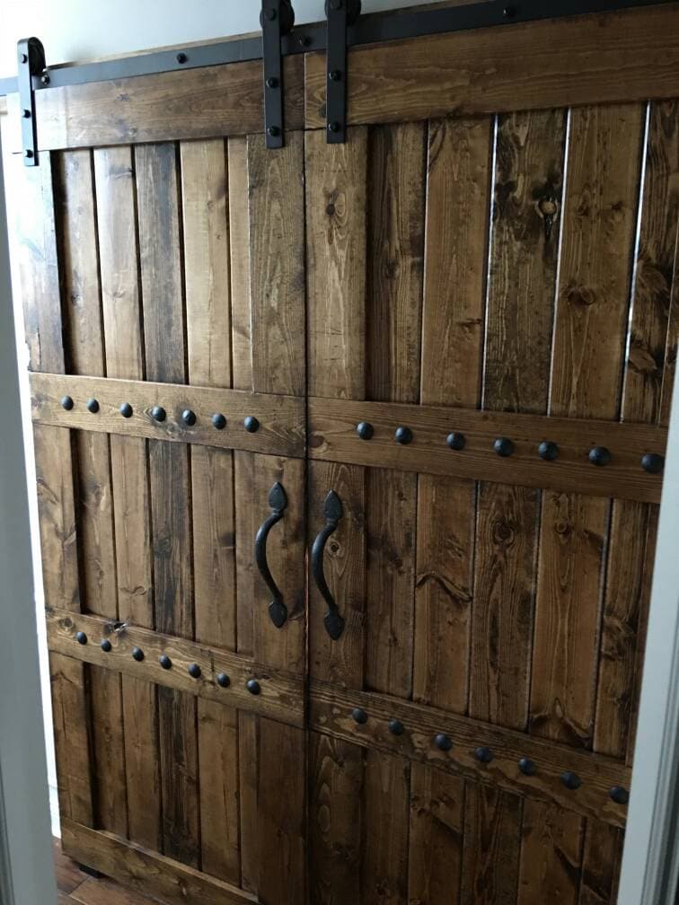 Knotty Pine Double Barn Door Package - Double Barn Doors - Sliding Wood
