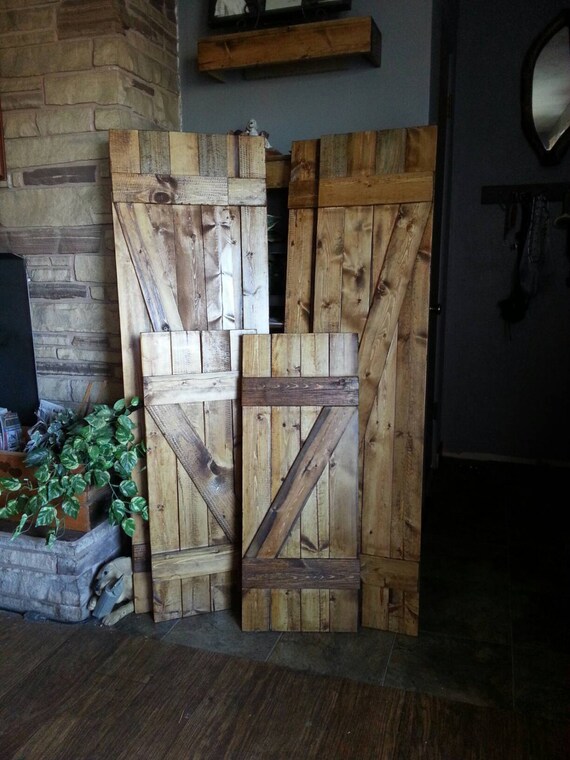 Z Bar Rustic Wood Shutters 48 Decorative Shutters Window Shutters Barnwood Style Shutters Interior Exterior Wall Decor Shutters