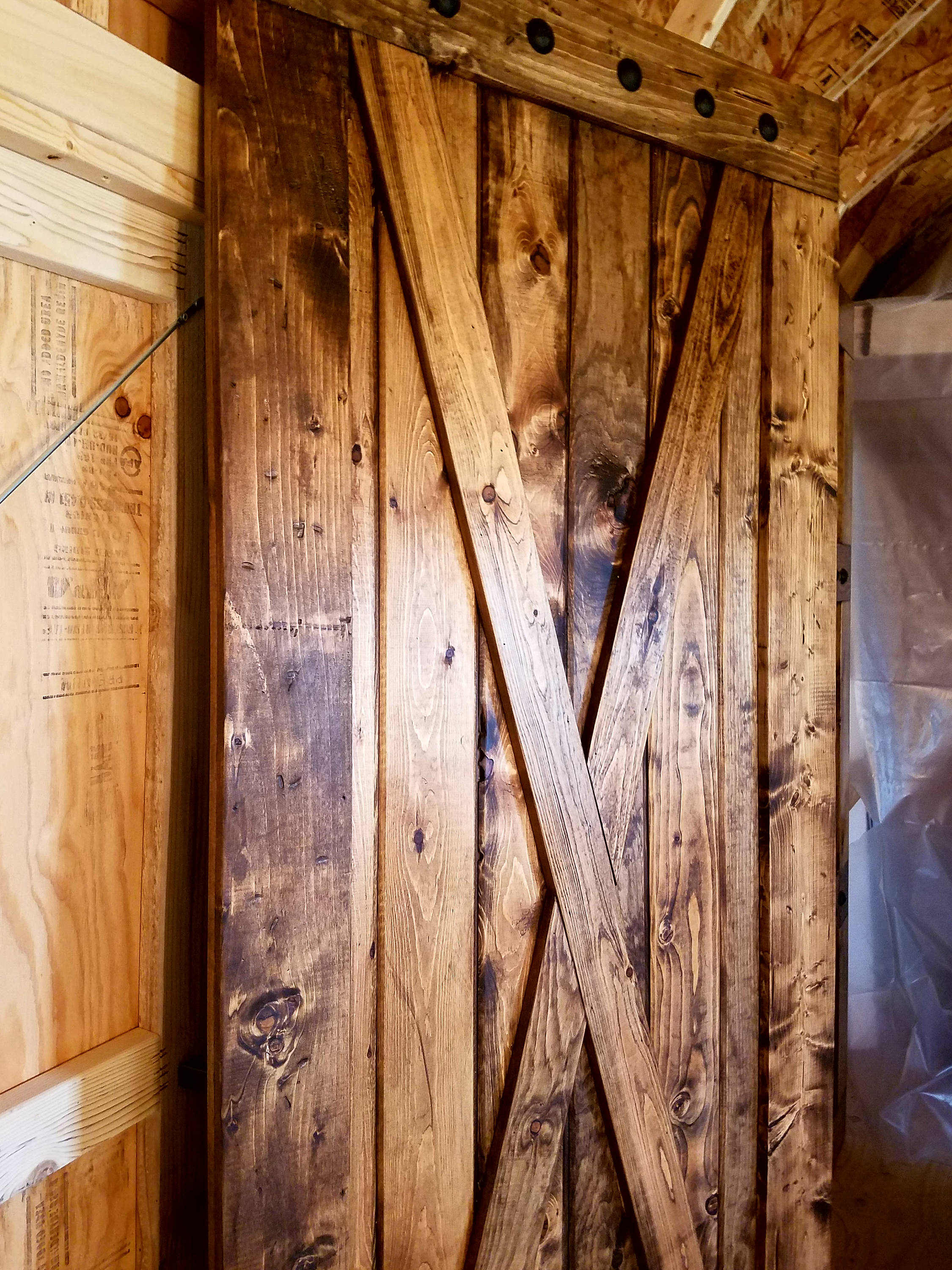 X Brace Barn Door - Sliding Wooden Door - Barn Door with Hardware