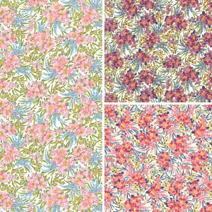 Liberty Tana Lawn - SWIRLING PETALS (multiple colour-ways available), Liberty Fabrics Classic Collection 19/20, 25cm increments and meterage