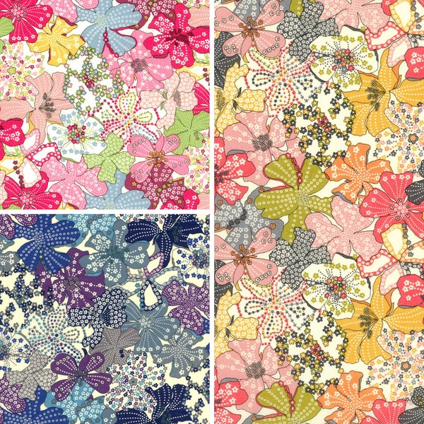 Liberty Tana Lawn - MAUVEY (plusieurs coloris disponibles), Liberty Fabrics Classic Collection 19/20, incréments de 25 cm et métrage au mètre