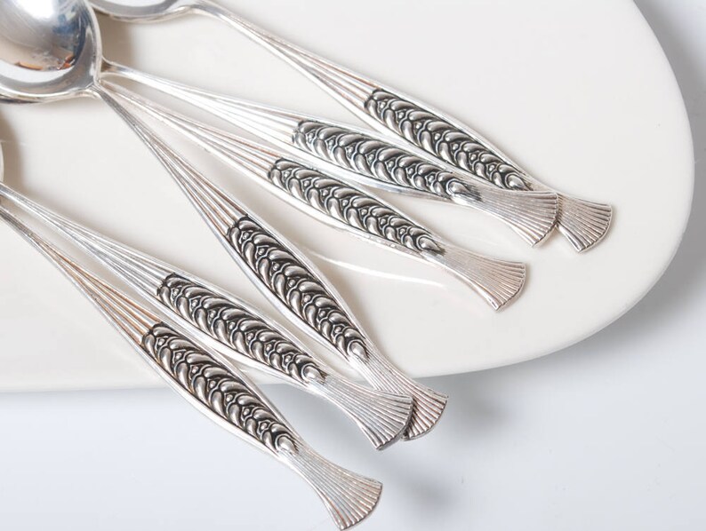 Alpaka Set of 6 vintage small Metal Tea or Coffee spoons
