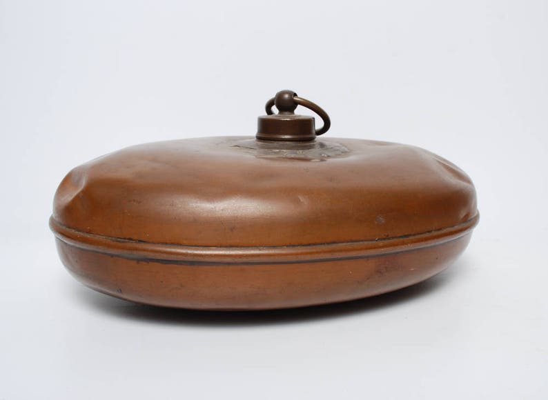 Vintage Copper Hot Water Bottle Bed Warmer With Brass Stopper Etsy