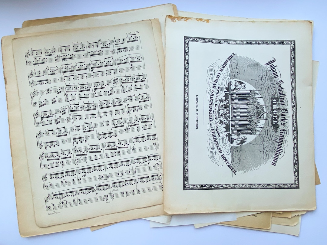 Lot of 25 Vintage Antique Music Pages, Sheets, Paper Ephemera for Art ...