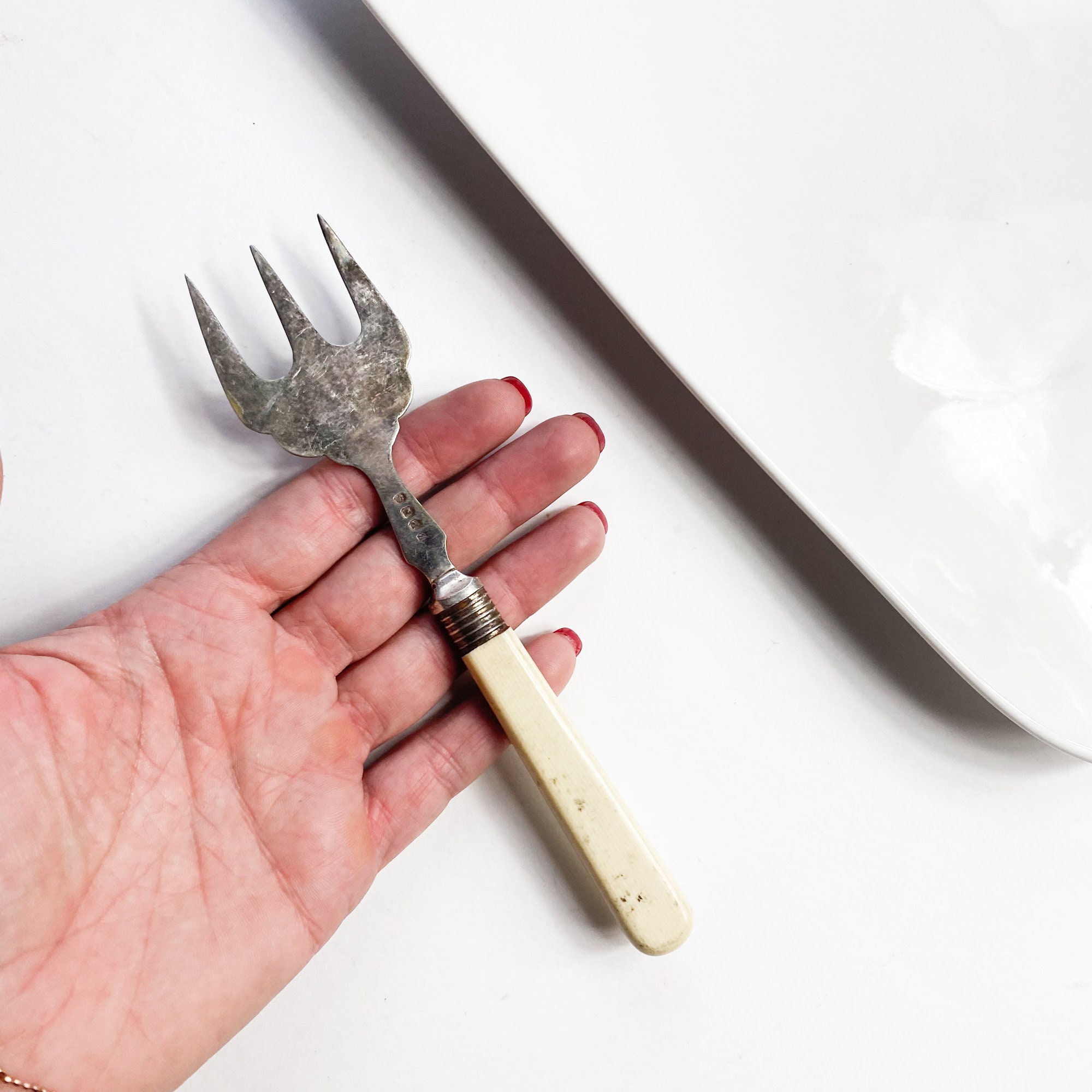 ANTIQUE フォーク&スプーン Vintage, Antique RPNS Silverplated Serving Fork, Bread Fork, Spoon