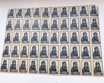 WWII Lettland 1941 Briefmarken Bogen Fragment 50 MNH Berufs Briefmarken