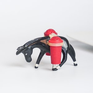 Vintage plastic donkey Figurine, Statuette with salt and pepper shaker