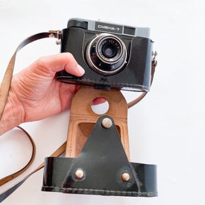 Vintage Photo Camera Smena 7, 35mm Film Viewfinder Camera, LOMO, Retro Lens T-43 40mm f/4, Made in USSR, 1969–1971