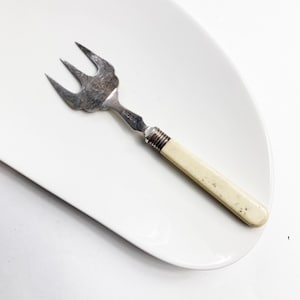 Vintage, antique RPNS Silverplated serving fork, bread fork, spoon, cutlery, kitchen home decor, floral decor, Victorian Silverplate