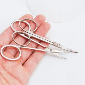 Set of 2 vintage metal Manicure scissors, Nail tool, 1970-1980