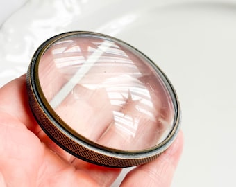Antique Brass Optical Lens, Victorian Magnifier, Camera Lens