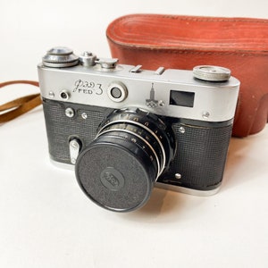 Vintage Photo Camera FED 3, 35mm film rangefinder camera made by FED  made in USSR, Russia