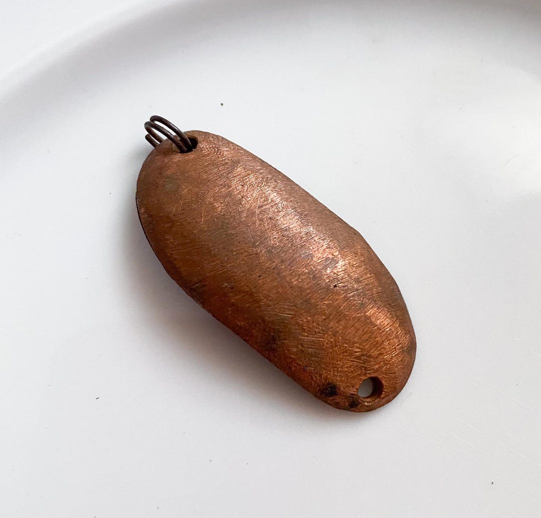 early copper fishing lure Spear Decoy Cisco's Gallery and 3/4oz sizes. History of the Fishing Lure