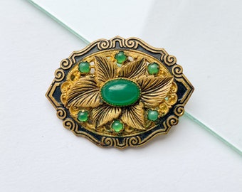 Boutons De Manchette Anciens En Laiton Et Nacre - Avec Boîte D'origine, Occasion