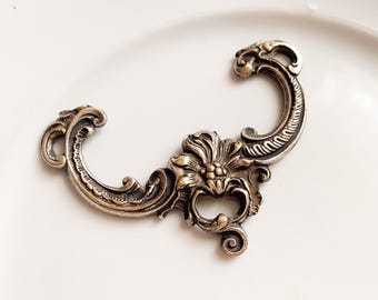 Original Antique, Vintage Silver Plated Brass Pull Handle Part 100mm Victorian Style