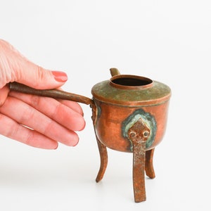 Antique miniature metal, kettle, copper pot bowl, souvenir