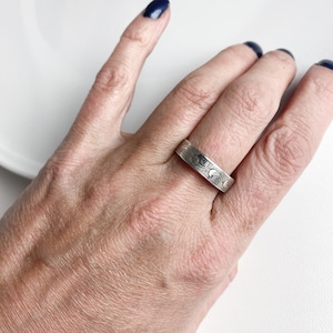 Vintage sterling silver 875 ring, simple ring leaf, floral pattern, finger decor, wedding ring