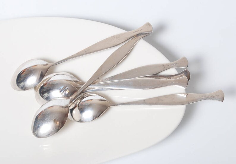 Alpaka Set of 6 vintage small Metal Tea or Coffee spoons