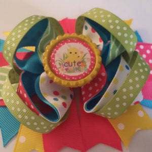 Easter Inspired Boutique Hair bow/Cute chick hair bow