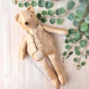 Bridegroom Memory Bear Sewing Pattern (PDF): 16" Marriage Keepsake memento, recycled wedding dress toy with clothes by My Fabric Heaven