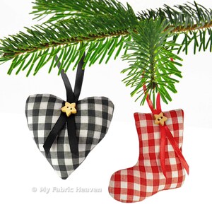 6 EASY Handmade Fabric Christmas Tree Decorations PDF Sewing PATTERN & Tutorial image 6
