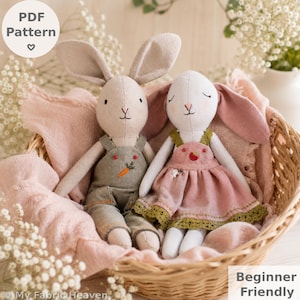 Bunny Doll & Clothes Sewing Pattern PDF Bundle; Beginner-Friendly Plush