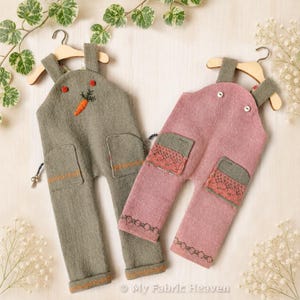 Doll Dungarees Sewing Pattern PDF, 40cm Doll Pocket Overalls Tutorial