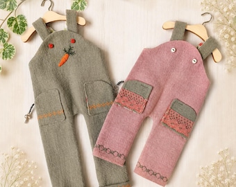 Doll Dungarees Sewing Pattern PDF, 40cm Doll Pocket Overalls Tutorial