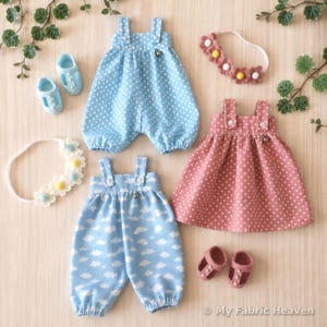 Doll Clothes Sewing Pattern Bundle: Summer Outfits for 40cm Dolls PDF