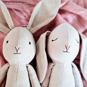 2 in 1 Stuffed Bunny Doll Plush, Easy PDF Sewing Pattern & Step-by-step ...