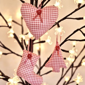 6 décorations d'arbre de Noël faciles en tissu faites main, patron de couture et tutoriel PDF image 5