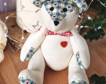 9" Teddy Bear Sewing Pattern, Button Jointed Keepsake Memory Bear; PDF