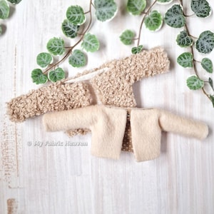 Doll's lined jacket easy sewing pattern PDF for 40cm / 16" stuffed animal toys with step-by-step photo-tutorial by My Fabric Heaven