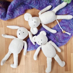 Bunny, Bear & Mouse Dolls Easy Sewing Patterns – 10 Inch Stuffed Animals (PDF)