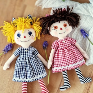 10" Little Cloth Doll with Clothes PDF Sewing PATTERN & Photo-Tutorial - Moveable Limbs and Embroidered Face