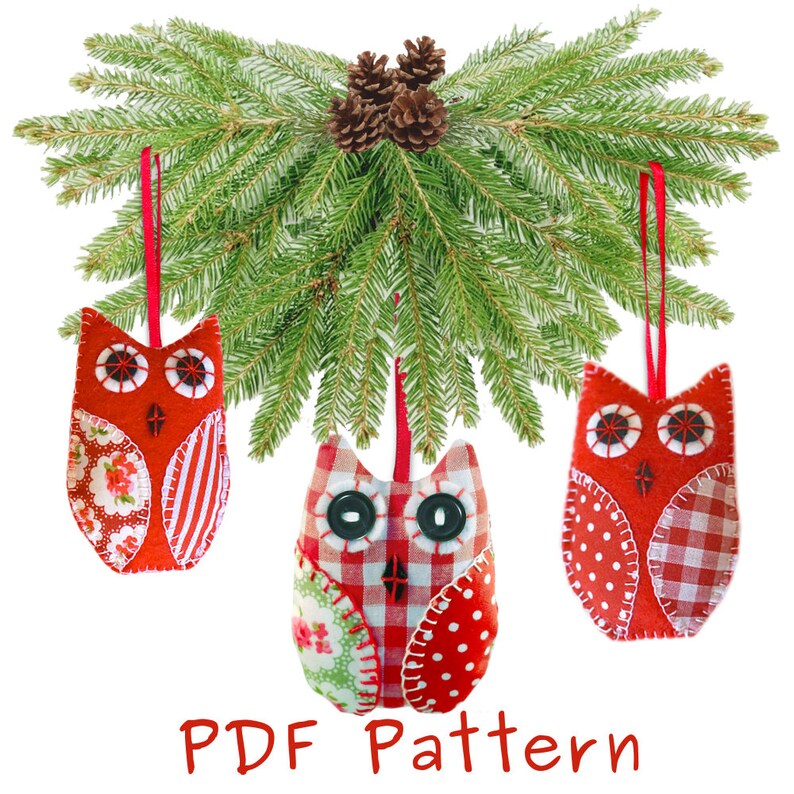 OWL Christmas Tree Decoration PDF Sewing PATTERN & Full Etsy