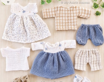 Doll Clothes PDF Sewing Pattern Bundle; Summer Outfits for 40cm Dolls