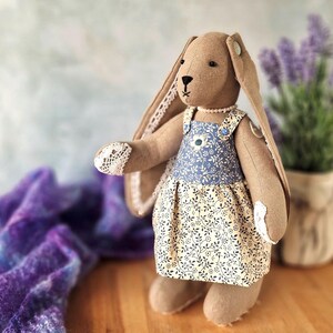 Jointed Bunny Toy Sewing Pattern – Rabbit Doll with Dress & Hat (PDF)