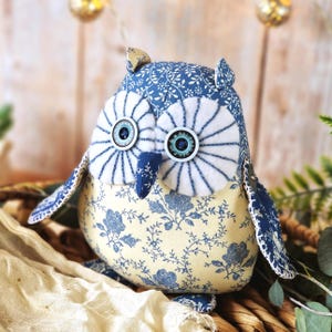 6" Owl PDF Sewing Pattern, Button Jointed Stuffed Bird, EASY Pattern & Tutorial, by My Fabric Heaven