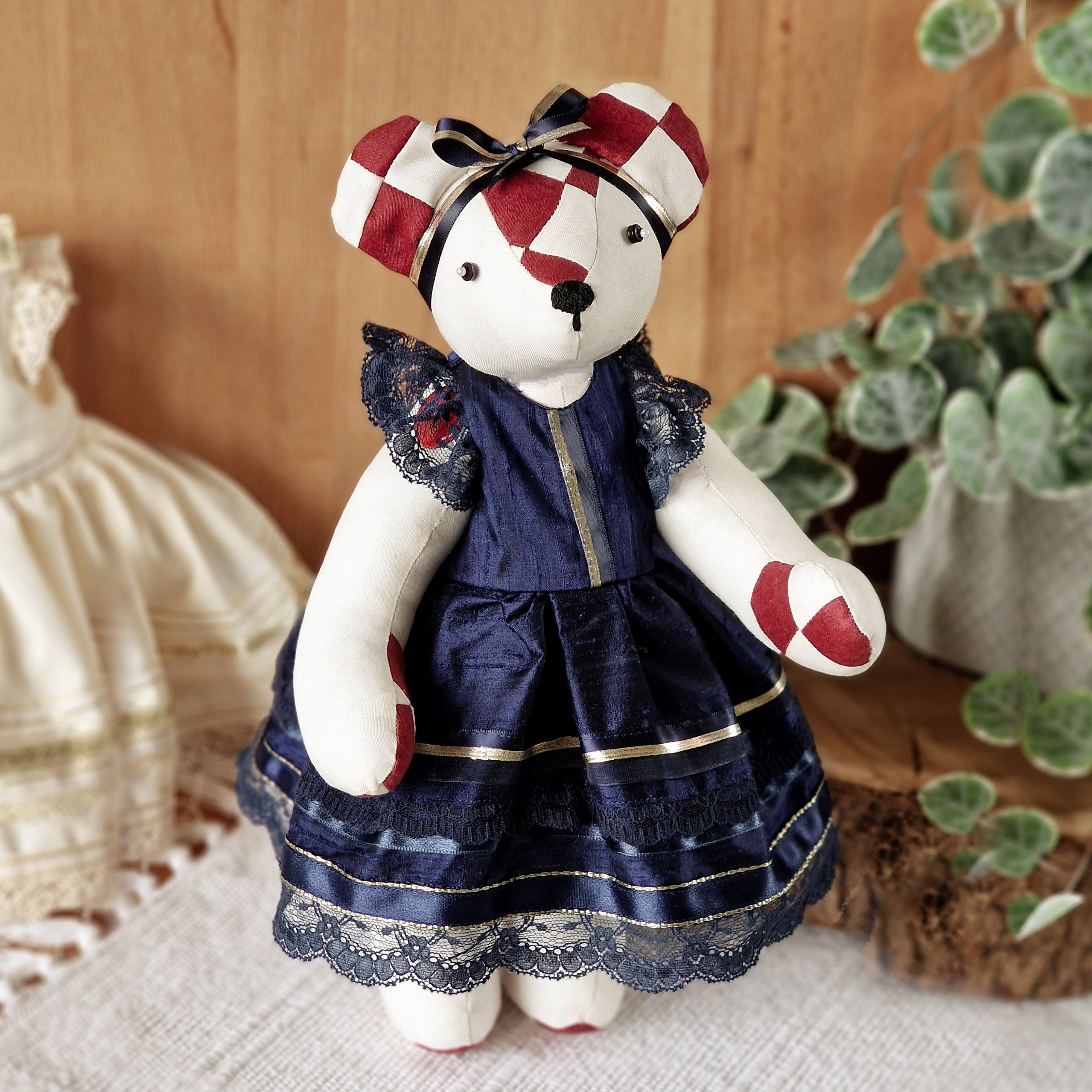 14" Patchwork Memory Bear and Dress, Sewing Pattern & Tutorial (PDF) - Etsy
