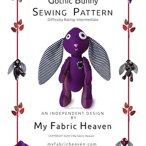 Gothic bunny, Halloween themed Sewing Pattern & photo tutorial