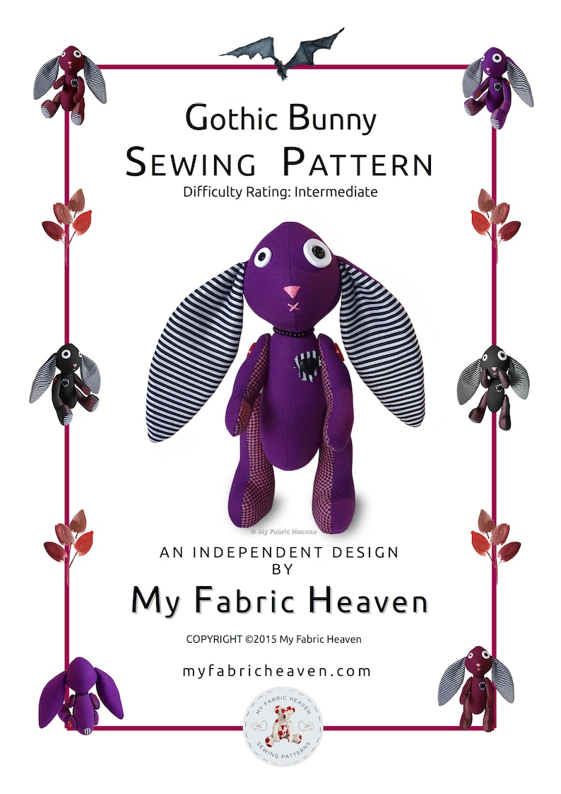 Gothic bunny, Halloween themed Sewing Pattern & photo tutorial