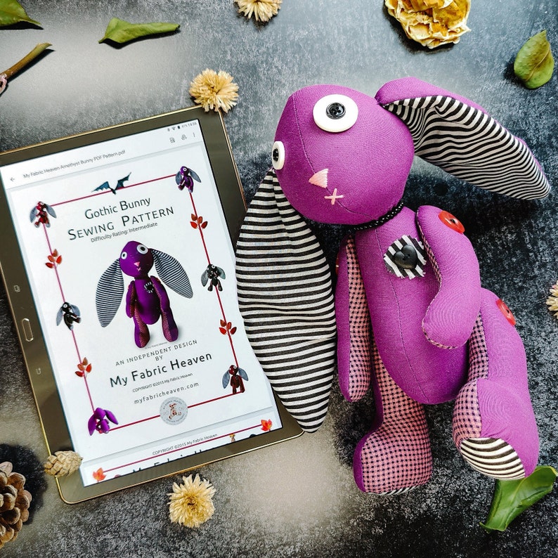 Gothic bunny, Halloween themed Sewing Pattern & photo tutorial