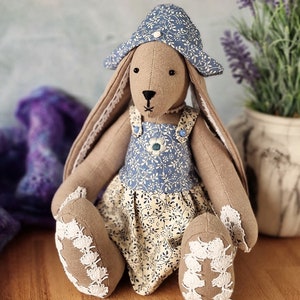 Stuffed Rabbit Dress Pattern Bunny Soft Toy & Dress Sewing Pattern PDF Rabbit Plushie Pattern ...