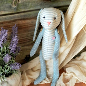 12" Bunny Rabbit Sewing Pattern, Hare Soft Toy Doll with Moveable Limbs (PDF Pattern)