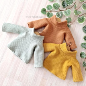 Doll's roll-neck jumper, tutleneck sweater, high neck shirt top, PDF sewing pattern for 40cm / 16" toys & photo tutorial by My Fabric Heaven
